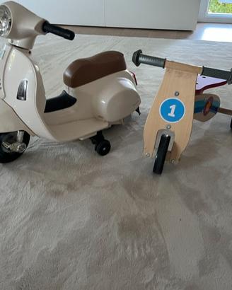 vespa elettrica e triciclo legno