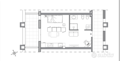 Monolocale per single