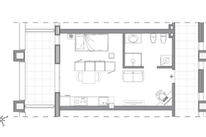 Monolocale per single