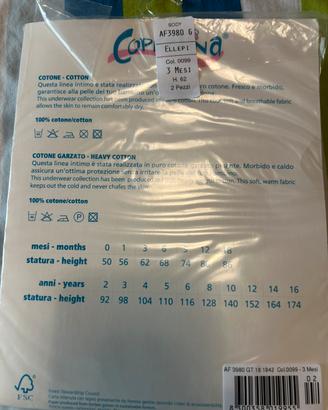 2 body neonata mezza manica in cotone tg. 3 mesi