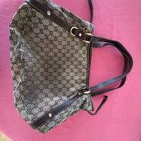 Borsa Gucci Abbey in tela marrone