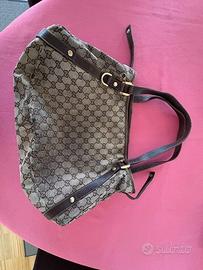 Borsa Gucci Abbey in tela marrone