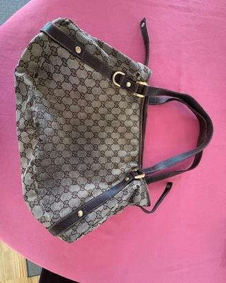 Borsa Gucci Abbey in tela marrone