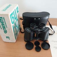 Binocolo russo sovietico Tento 12X40, completo