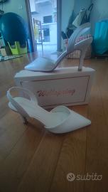 Décolleté slingback bianche Wellspring – n. 37