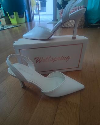 Décolleté slingback bianche Wellspring – n. 37