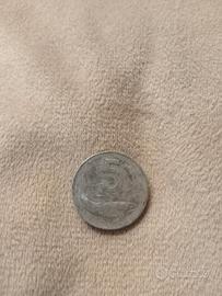 moneta 5 lire del 1953