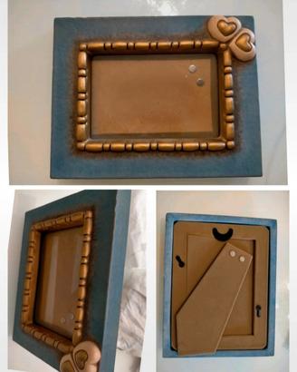 Cornice Thun Cuori Oro e Azzurro - Eleganza e Calo