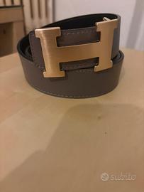 Cintura hermes con fibbia dorata