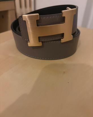 Cintura hermes con fibbia dorata