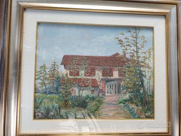 Quadro casa nel bosco