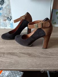 Decolletè con cinturino vera pelle 