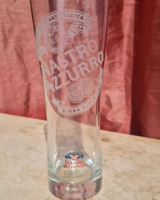N° 5 Bicchieri Nastro Azzurro 400ml Nuovi