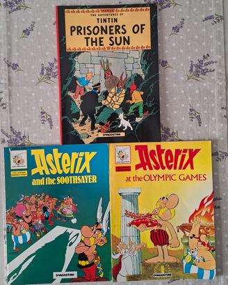 Tris fumetti inglese DeAgostini Asterix e Tintin 