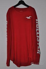 T-shirt maniche lunghe Hollister uomo M rossa