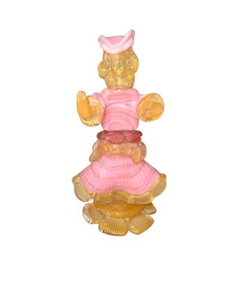 Scultura di una dama in vetro di Murano oro 24kt