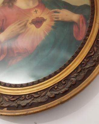 Antico Quadro Sacro Cuore di Gesù '900