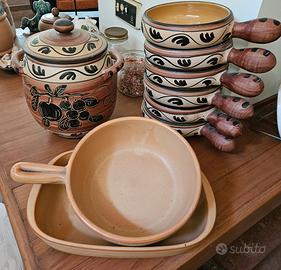 set in terracotta più teglie e cont. Verginiano