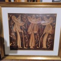 Quadro firmato con cornice dorata 80x70cm