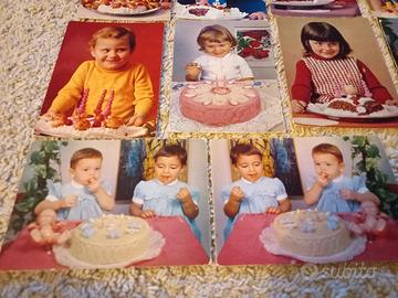 Set 24 cartoline anni 60/70 compleanno bambini/e - Collezionismo In vendita  a Torino