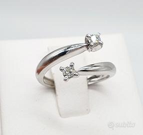 COD.682B.25 ANELLO CONTRARIE' ORO BIANCO 18K 750