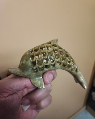 Artigianato orientale delfino scolpito pietra dura