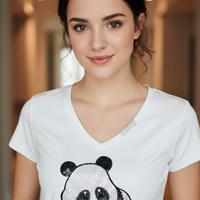 T-shirt cotone e Swarovski EAN 13 originale Made i