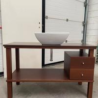 MOBILE BAGNO in wengè con lavello triangolare