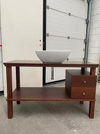 MOBILE BAGNO in wengè con lavello triangolare