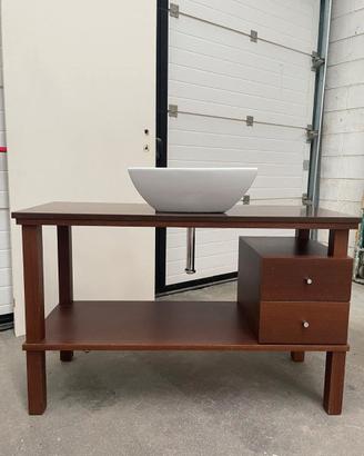 MOBILE BAGNO in wengè con lavello triangolare
