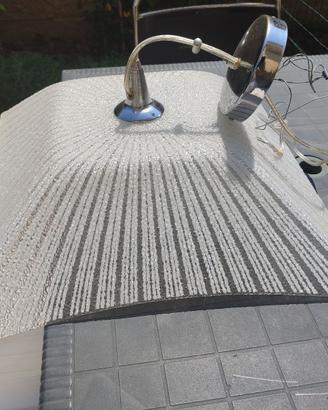 Lampadario a sospensione vetro righe cromato E27