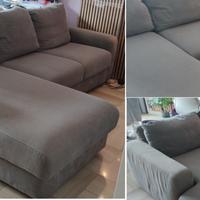 Divano letto 4 posti angolo chaise long grigio
