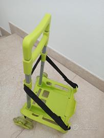 Trolley pieghevole carrelino porta zaino tre ruote