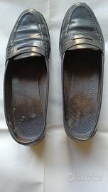 Scarpe in pelle donna n.38 blu notte suola Vibram