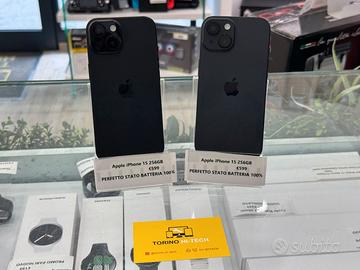 Apple iPhone 15 256GB - STATO BATTERIA 100% 