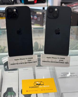 Apple iPhone 15 256GB - STATO BATTERIA 100% 