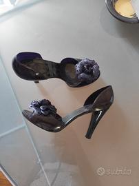 Sandali d'Orsay Tacco Menghi in PVC Lucido