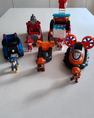 Paw Patrol n. 5 personaggi + n. 5 mezzi perfetti