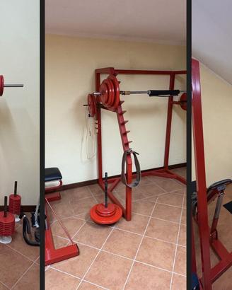 Rack squat con bilanciere – 3 attrezzi