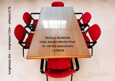 ARREDI DA UFFICIO DIREZIONALE (TAVOLO RIUNIONI + 6