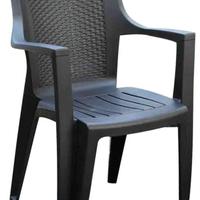 Sedia poltrona Eden rattan antracite SOLO 1 SEDIA