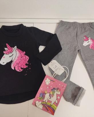 completo bambiba unicorno 3 anni 