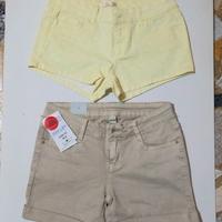 2 paia shorts M/42 beige giallo NEW