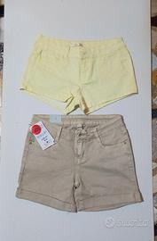 2 paia shorts M/42 beige giallo NEW