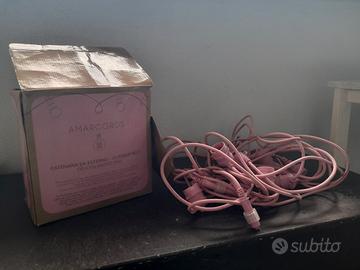 catenaria -filo luci - da esterno colore rosa 