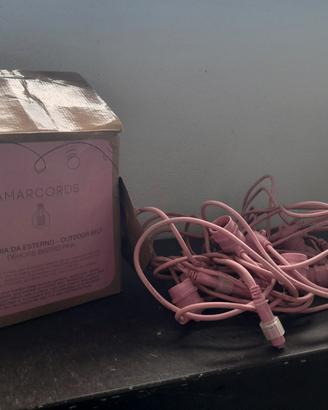 catenaria -filo luci - da esterno colore rosa 