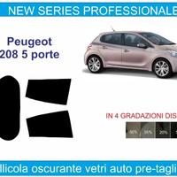 Peugeot 208 pellicole oscuranti vetri posteriori