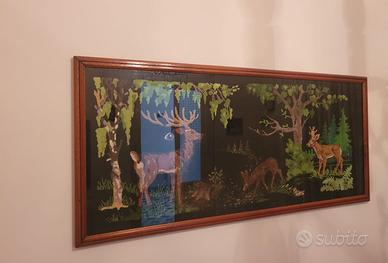 Quadro arazzo Vintage con Cornice in Legno 