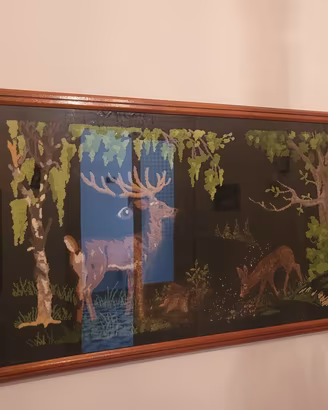 Quadro arazzo Vintage con Cornice in Legno 