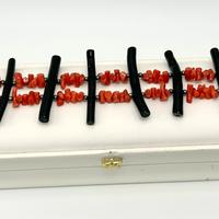 Bracciale Corallo nero e Rosso